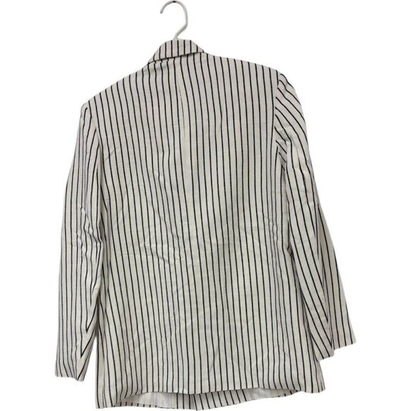 Zara Women Blazer Jacket XS White Striped Oversized Double Breasted 3455/543 NWT - Picture 5 of 13